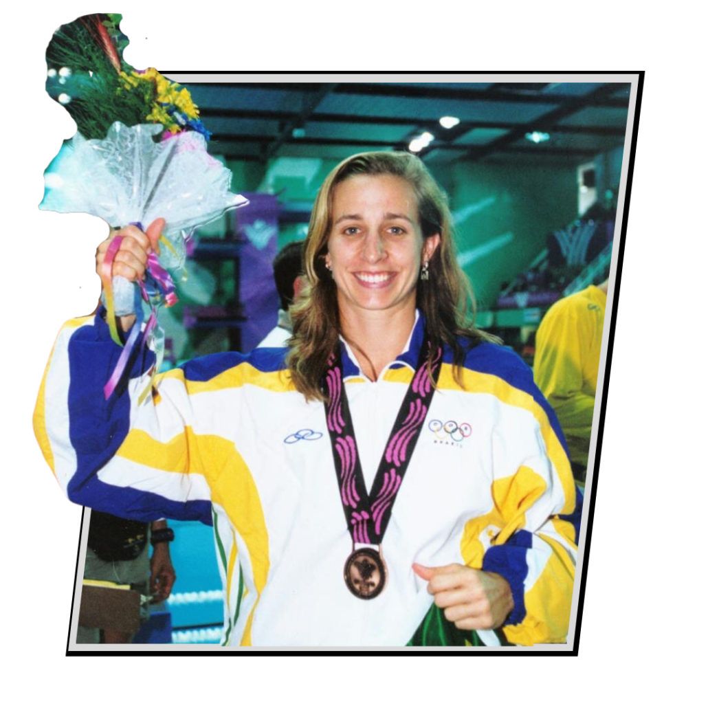 Cris Pinciroli celebrating another achievement as a woman water polo athlete.